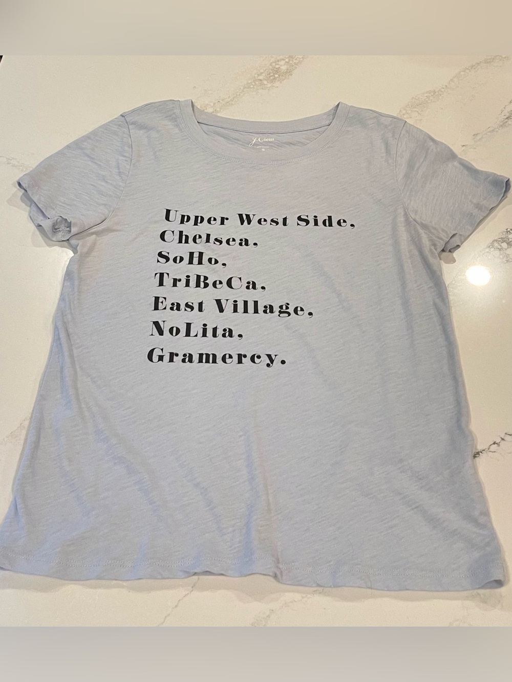 J.Crew NYC Neighborhoods “Highly Sought After” Blue T-Shirt- Size S